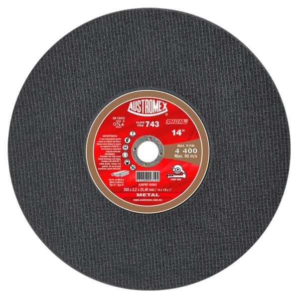 DISCO PARA CORTE DE METAL HUECO 14" 743 AUSTROMEX